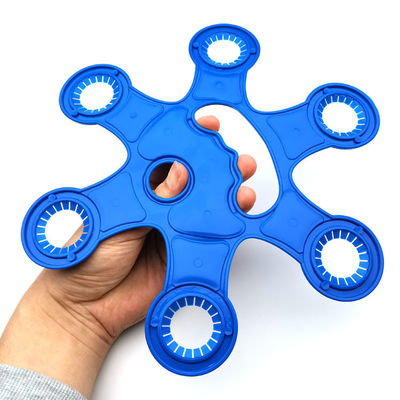 Blue Beverage Plastic Bottle Holder for 6 Pack Bottles Carrier Overall Size 263*234*5 mm